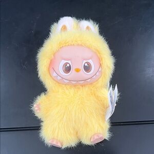 Popmart yellow Labubu P - Pin for Love Keychain